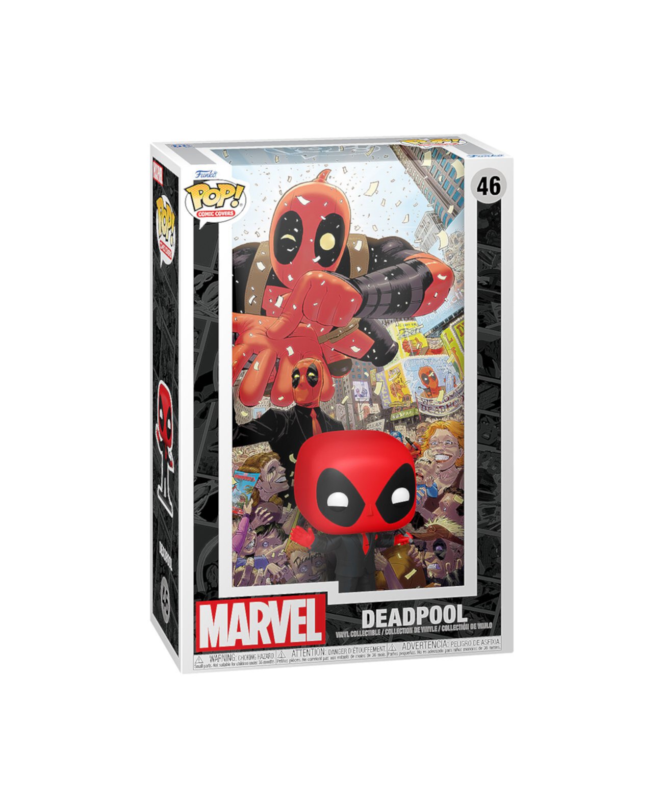 Обложка поп-комикса Marvel Deadpool 2025 1 Фигурка Дэдпул в черном костюме Funko