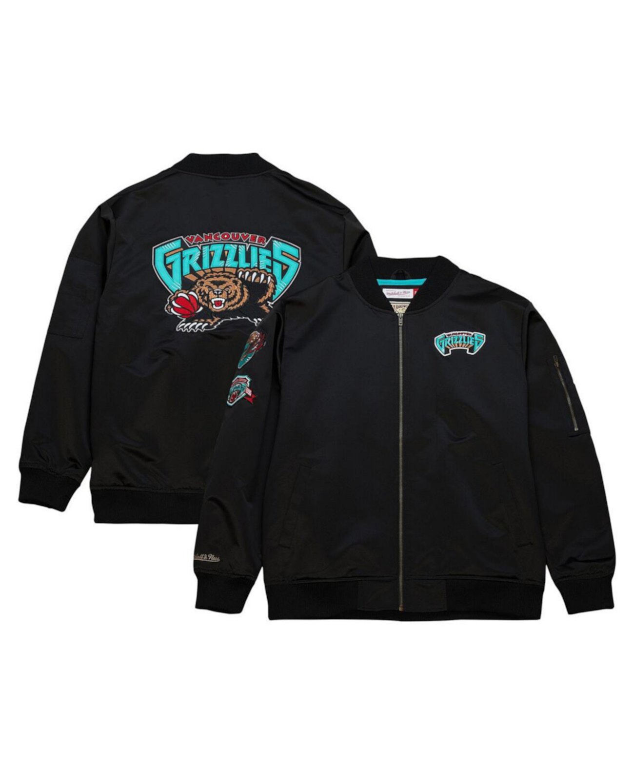 Мужская Куртка Mitchell & Ness Vancouver Grizzlies Hardwood Classics Vintage-Like Logo на Молнии Бомбер Mitchell & Ness