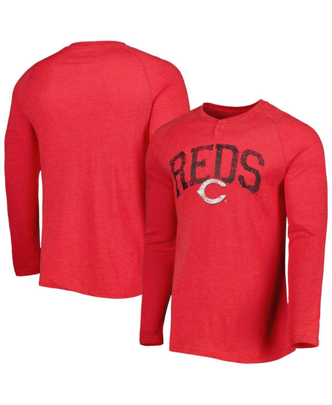 Мужская графическая футболка Хенли с длинными рукавами Cincinnati Reds Inertia Concepts Sport