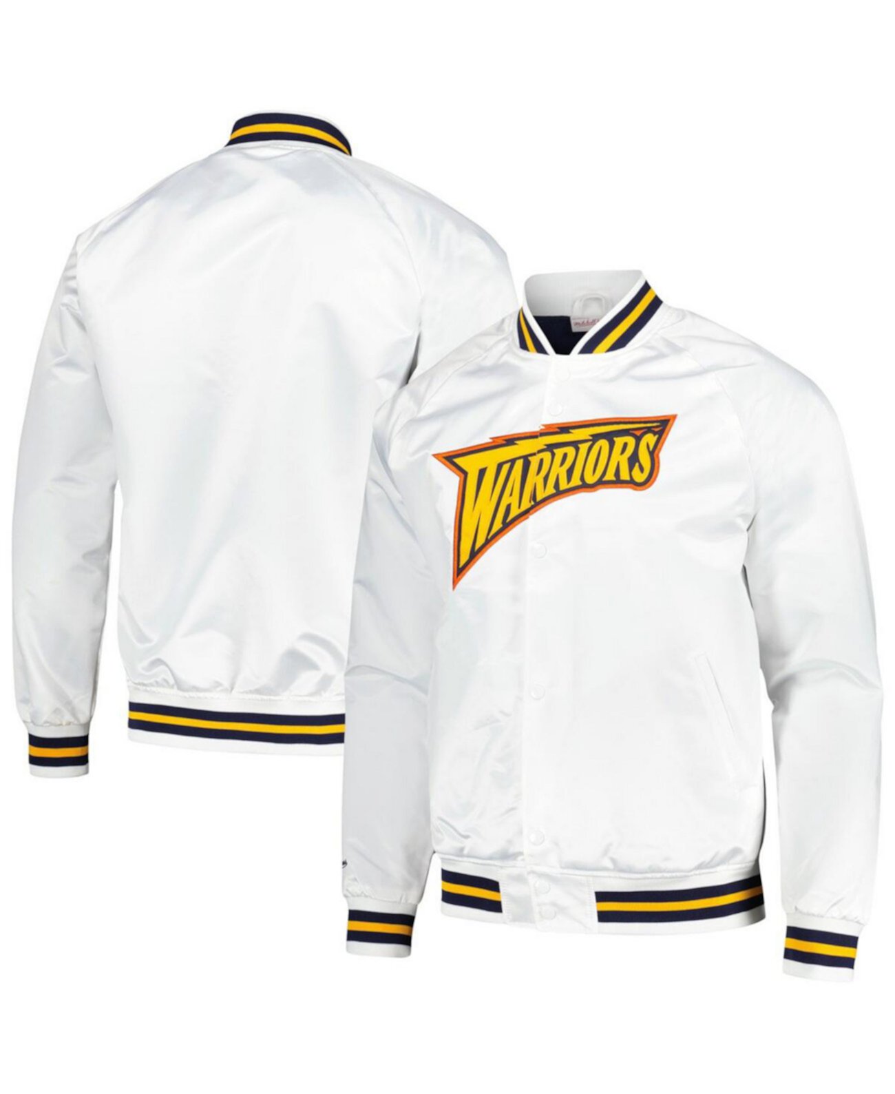 Мужская Куртка Mitchell & Ness Golden State Warriors Hardwood Classics Wordmark Raglan Full-Snap Mitchell & Ness