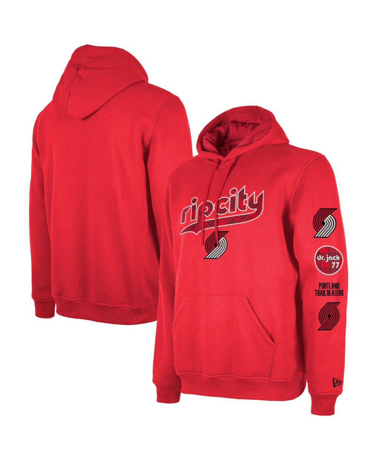Мужской красный пуловер с капюшоном из джерси Portland Trail Blazers Big and Tall 2023/24 City Edition New Era