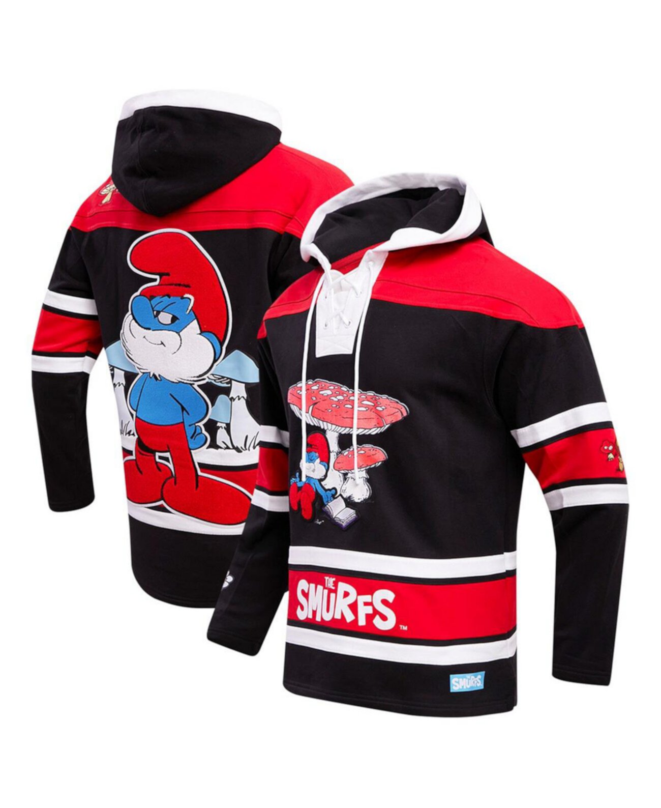Мужской черный хоккейный пуловер с капюшоном The Smurfs Freeze Max