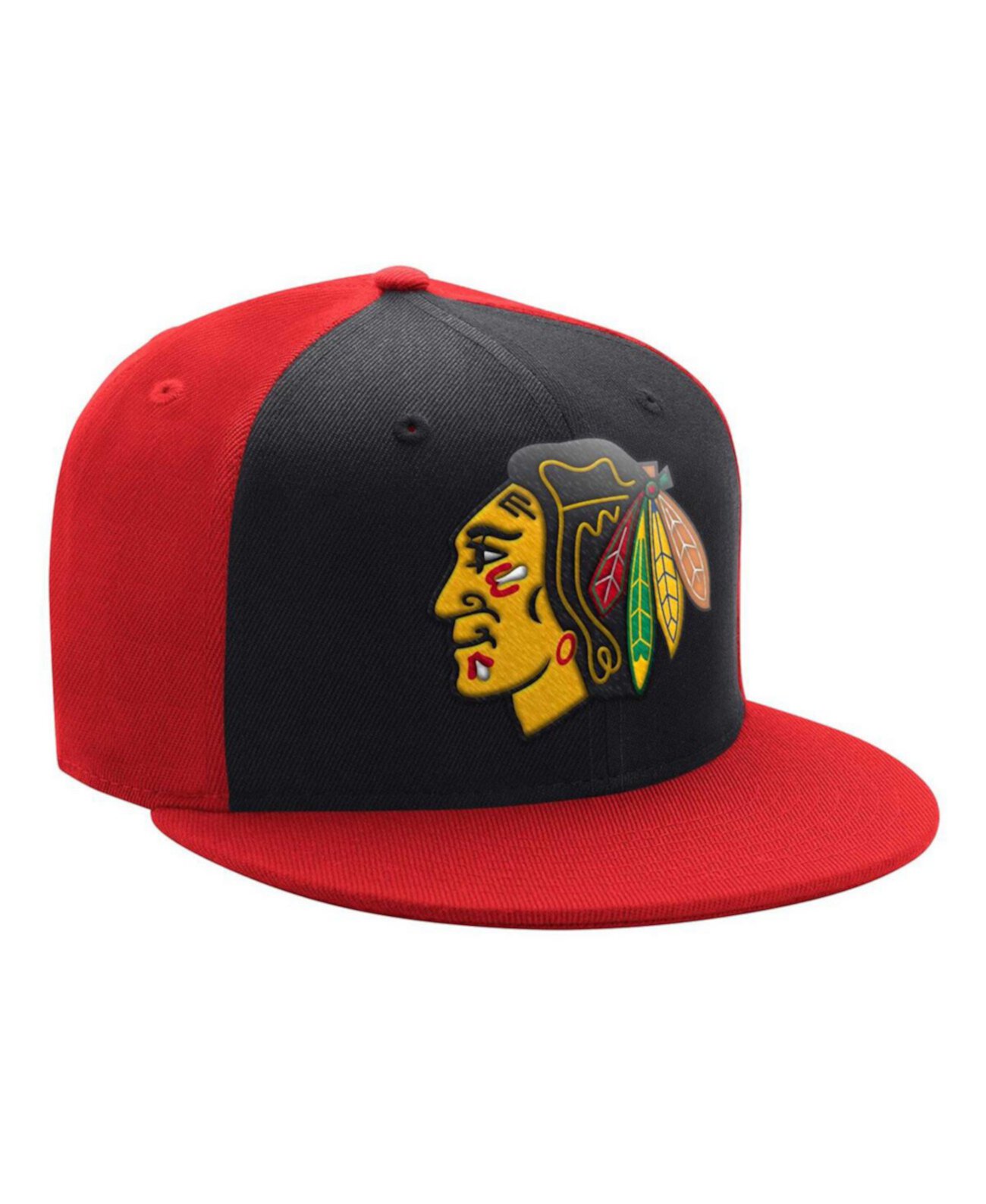 Бейсболка Starter Мужская черно-красная с логотипом Chicago Blackhawks, двухцветная, Snapback Starter