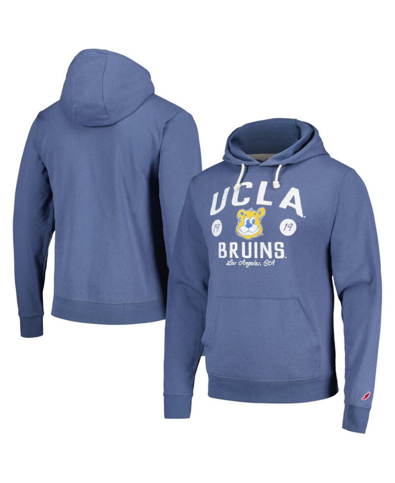 Мужская синяя рваная толстовка с капюшоном UCLA Bruins Bendy Arch Essential League Collegiate Wear