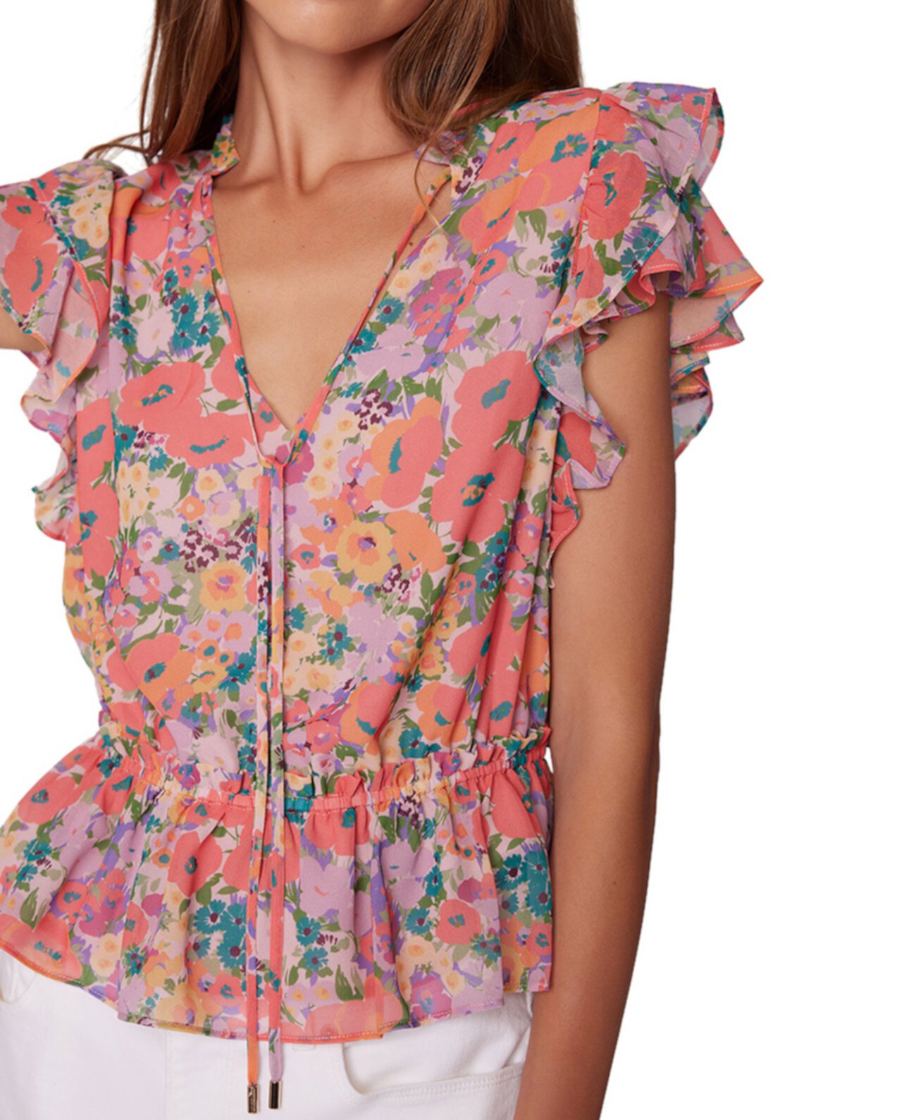 Женская блузка с рюшами и цветочным принтом Bliss LOST + WANDER