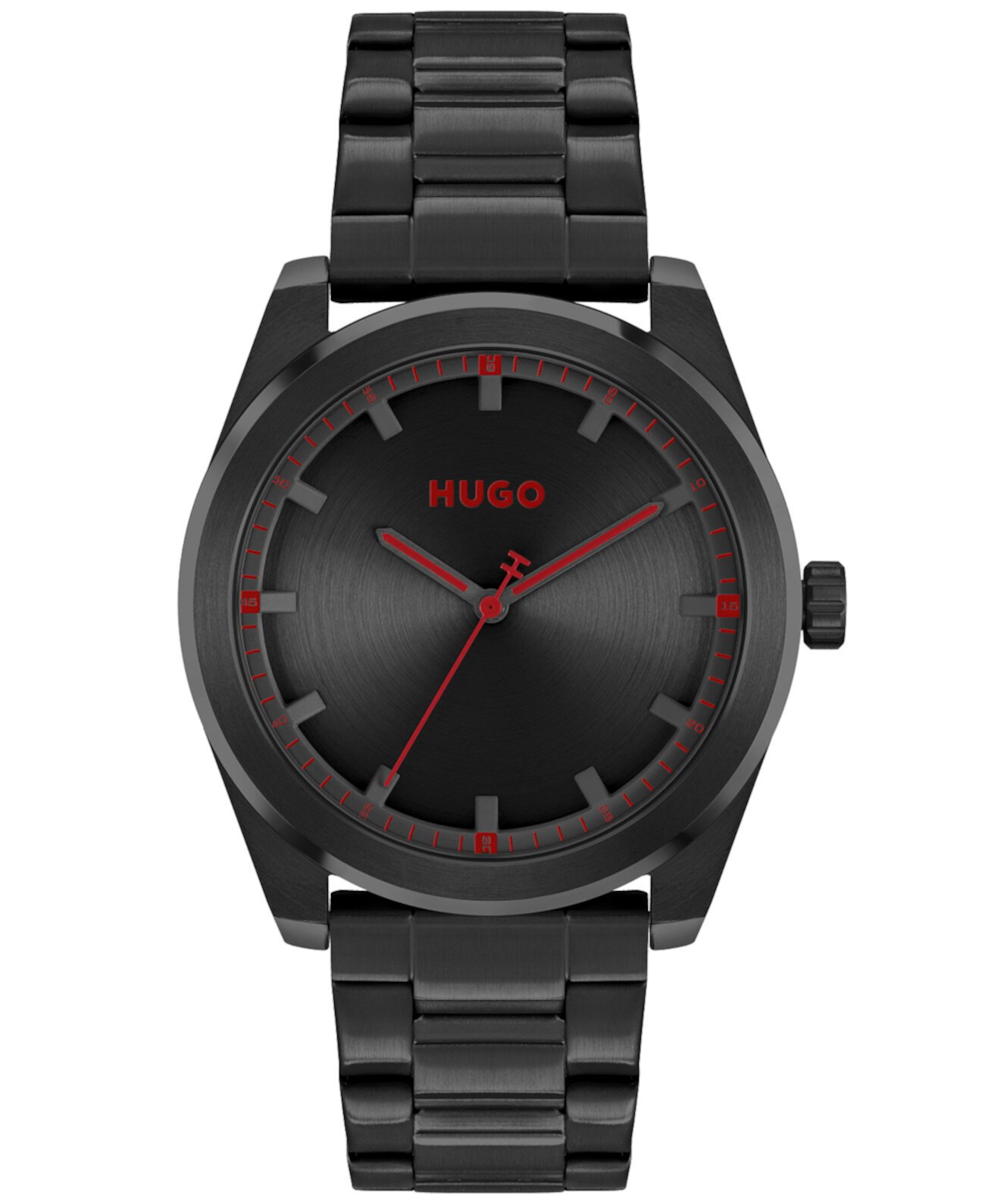 Мужские яркие кварцевые часы из черной стали с ионным покрытием, 42 мм BOSS