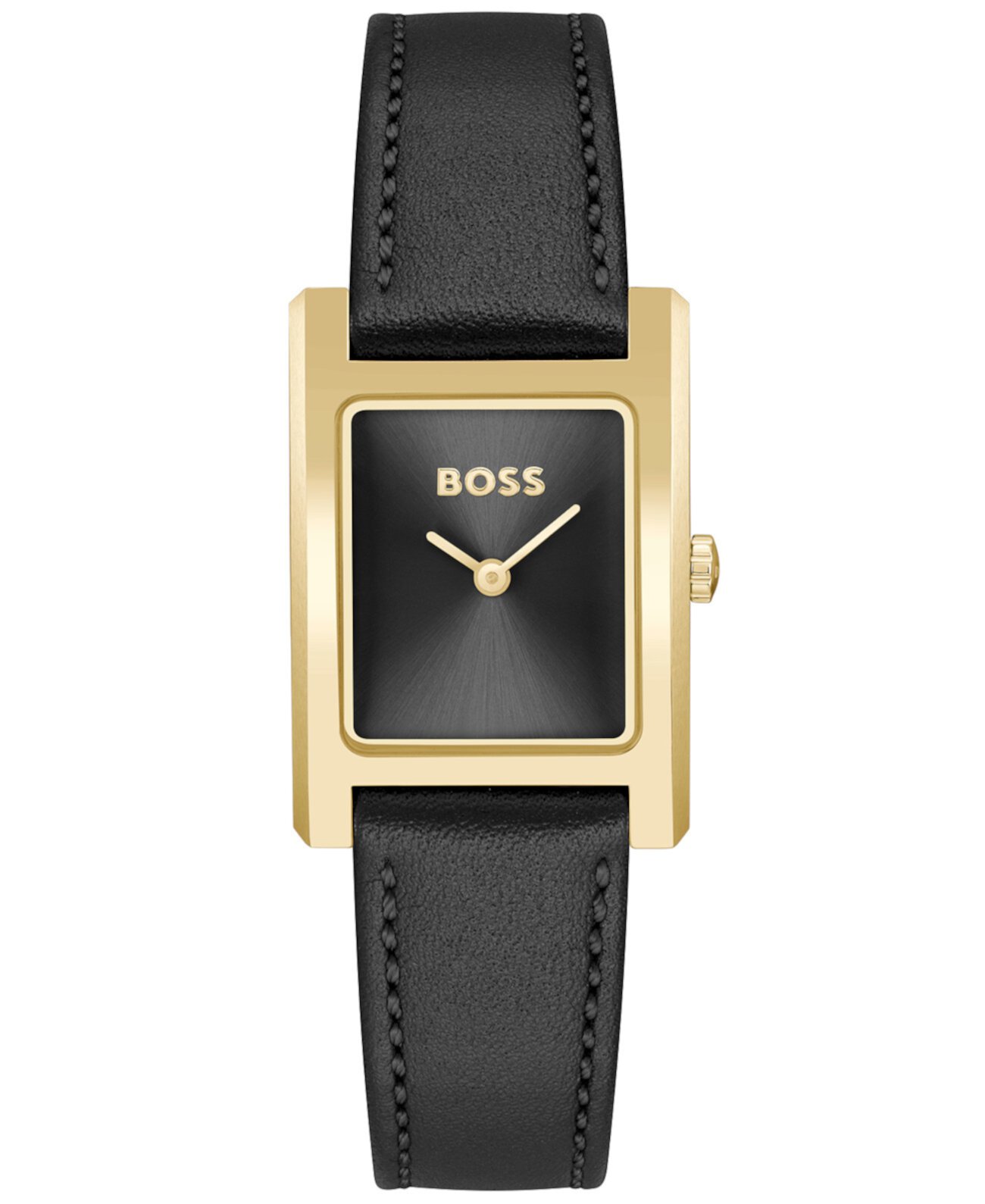 Женские тонкие черные кожаные часы Lucy Quartz Basic 23 мм BOSS