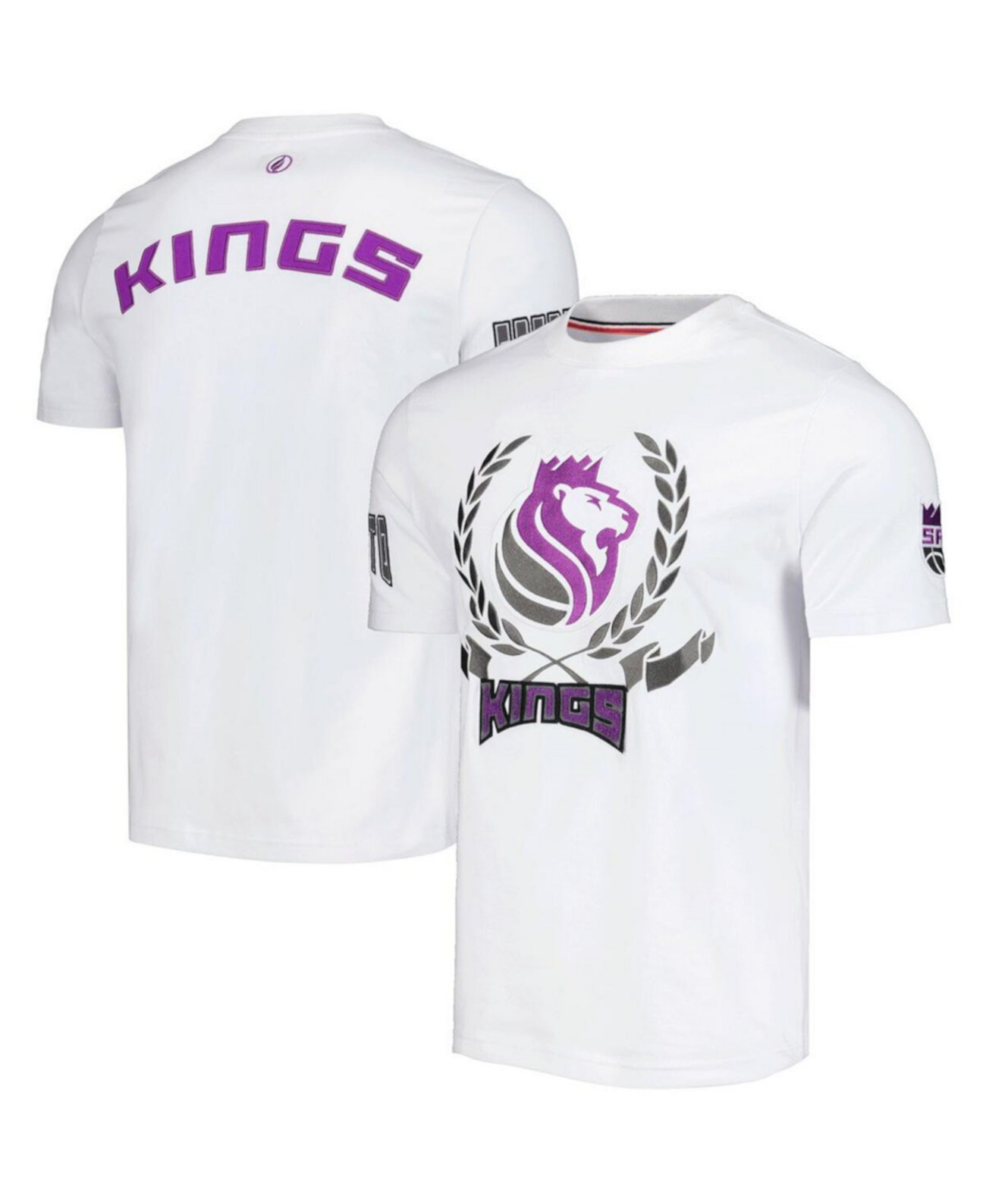 Мужская и женская белая футболка Sacramento Kings Heritage Crest FISLL
