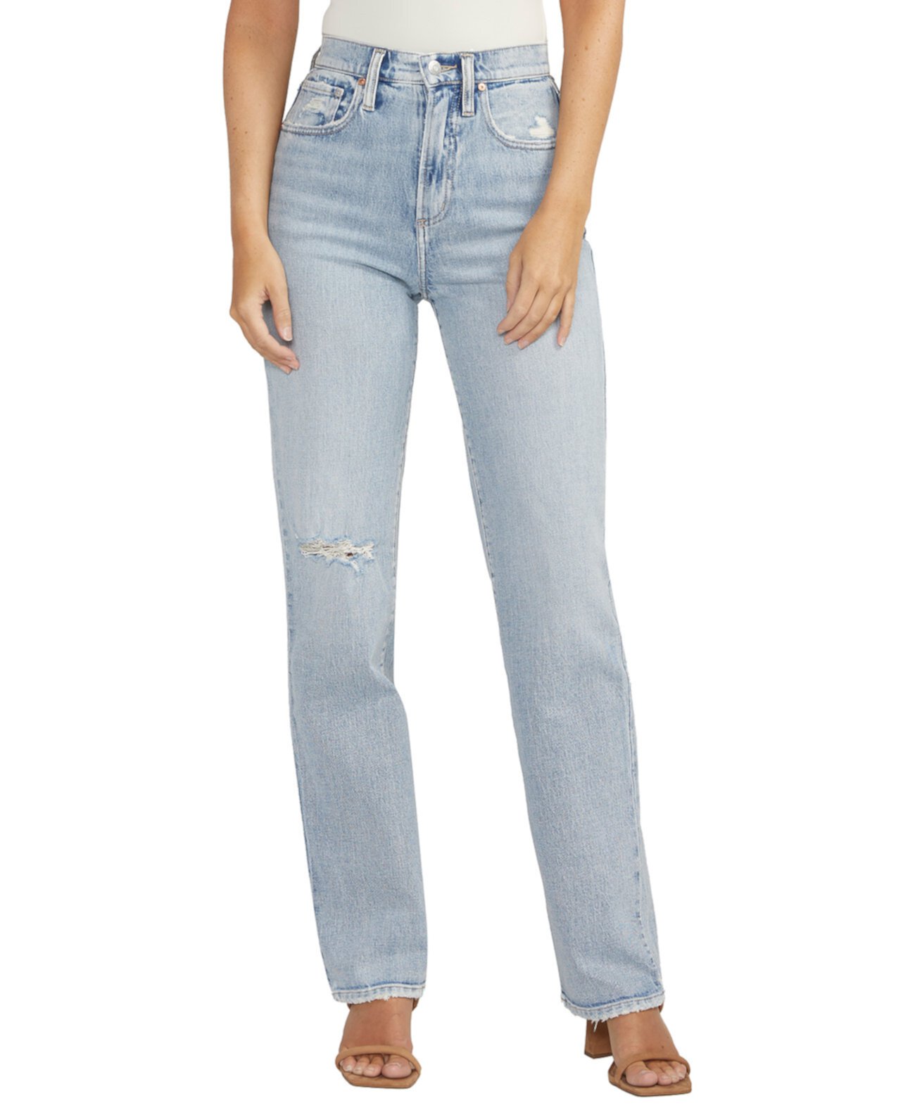 Женские прямые джинсы с высокой посадкой и очень желательной посадкой Silver Jeans Co.