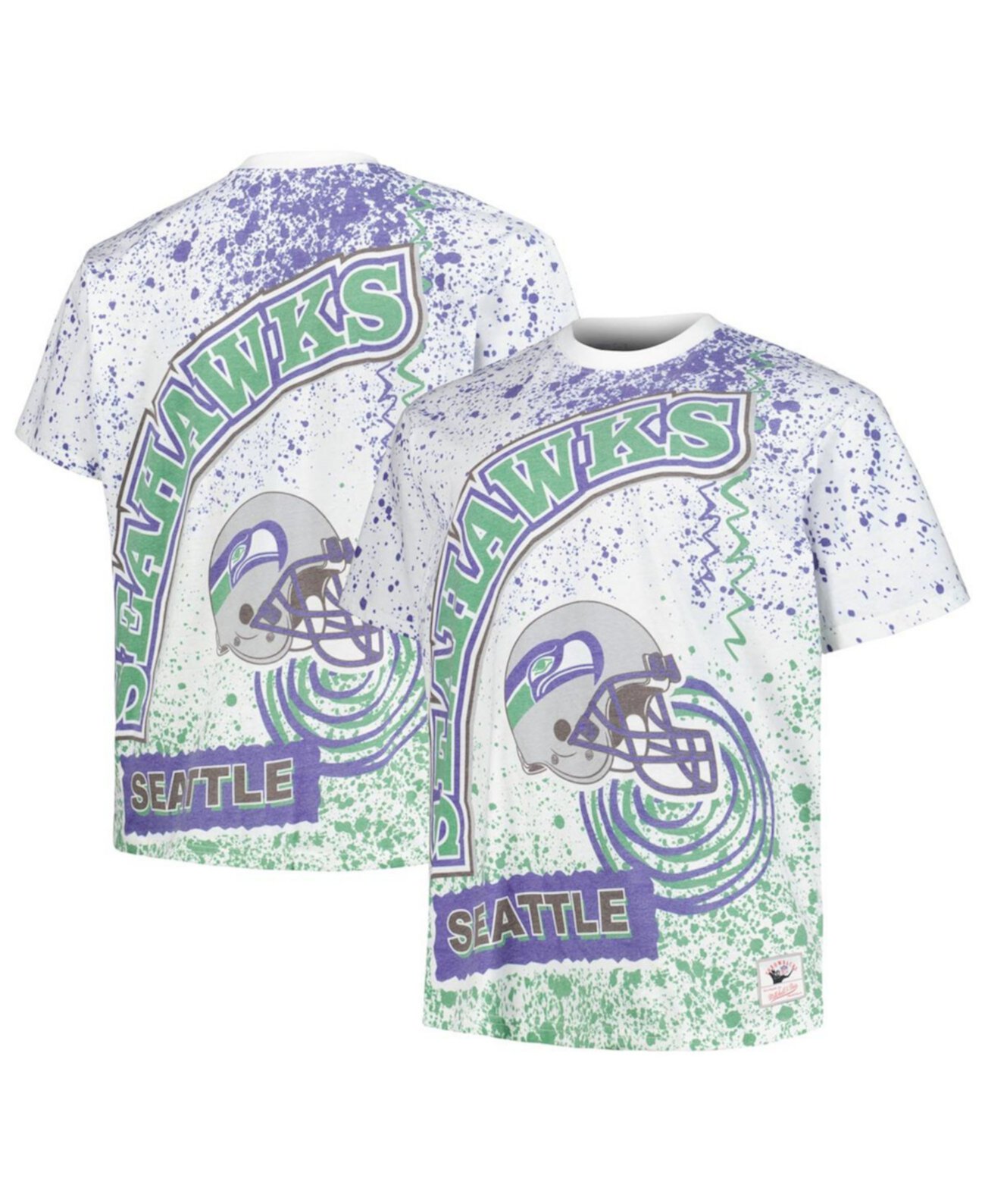 Мужская футболка с принтом команды Seattle Seahawks от Mitchell & Ness, 100% хлопок Mitchell & Ness