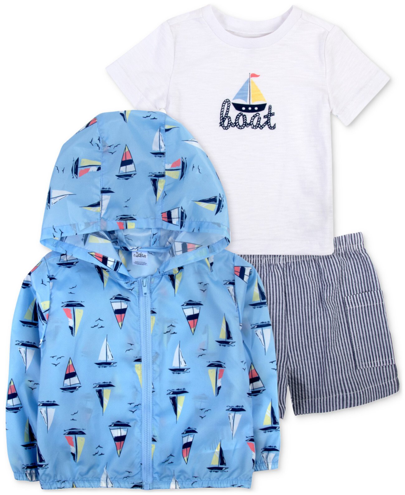Ветровка, футболка-лодочка и шорты для маленьких мальчиков, комплект из 3 предметов Baby Essentials
