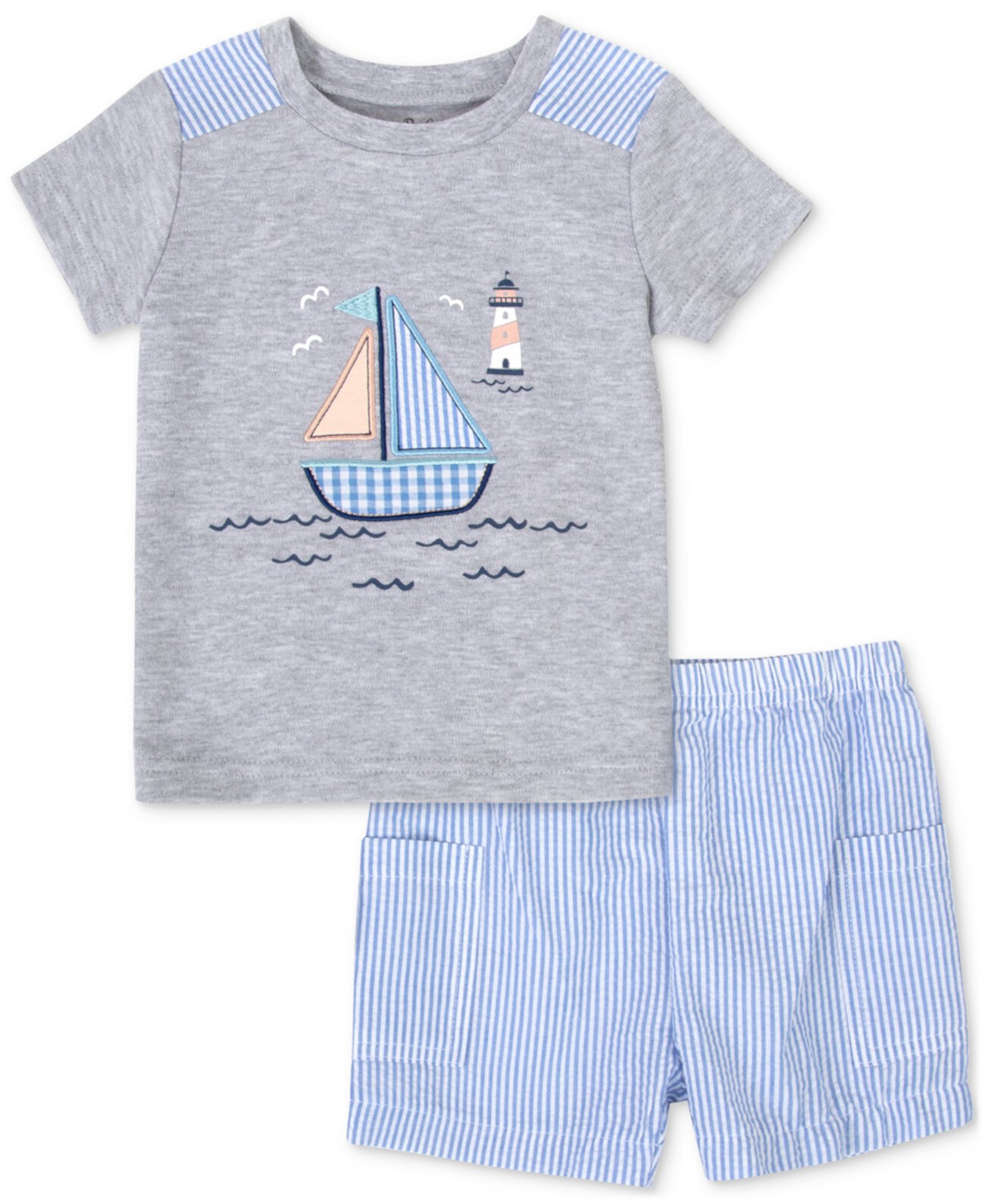 Футболка и шорты с парусником для маленьких мальчиков, комплект из 2 предметов Baby Essentials