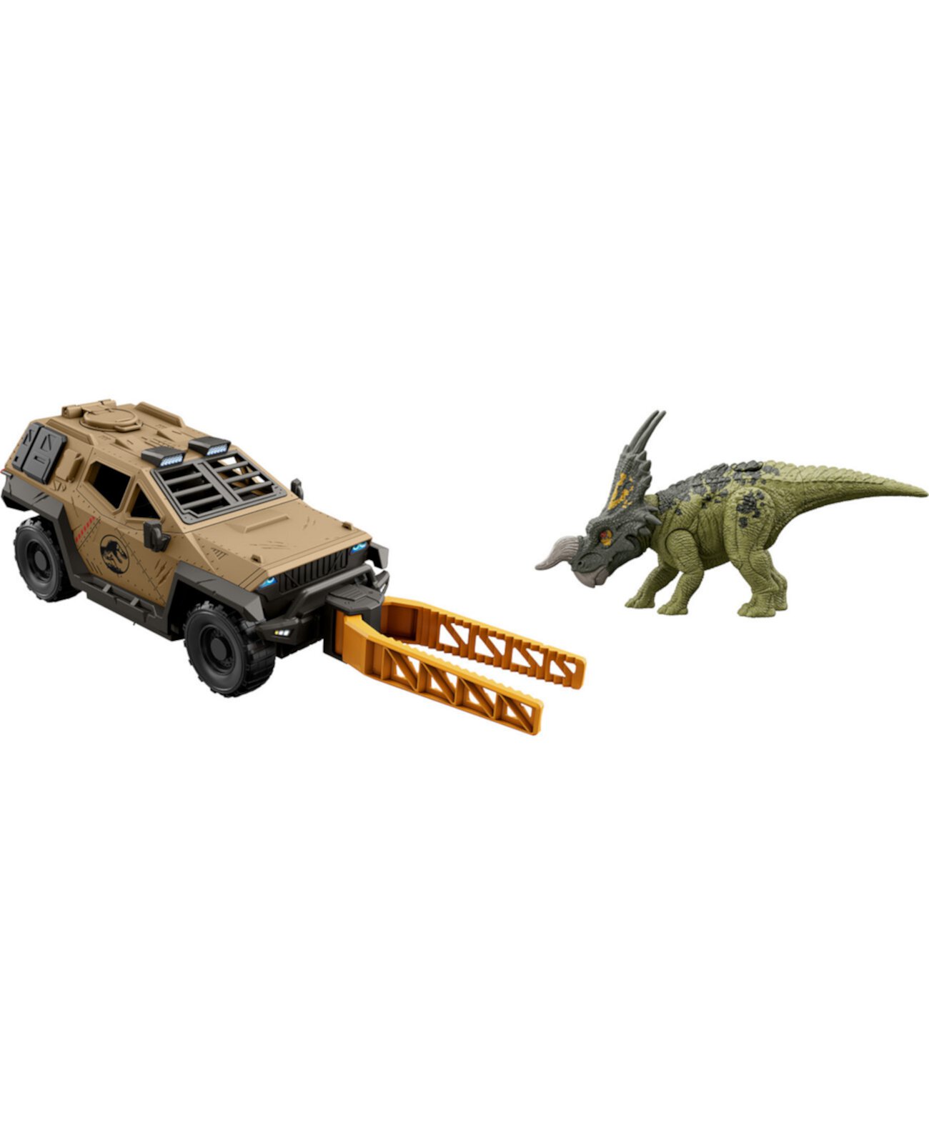 Игрушка-фигурка грузовика и динозавра с функцией переворачивания Jurassic World
