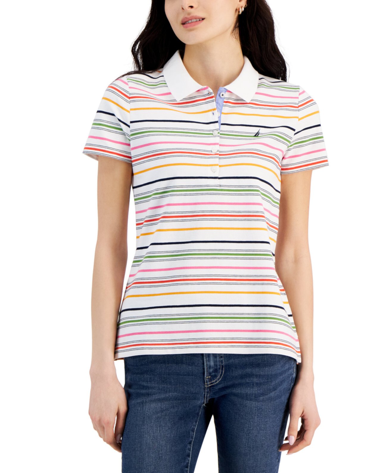 Женская рубашка-поло с цветной полоской Nautica Jeans Nautica Jeans