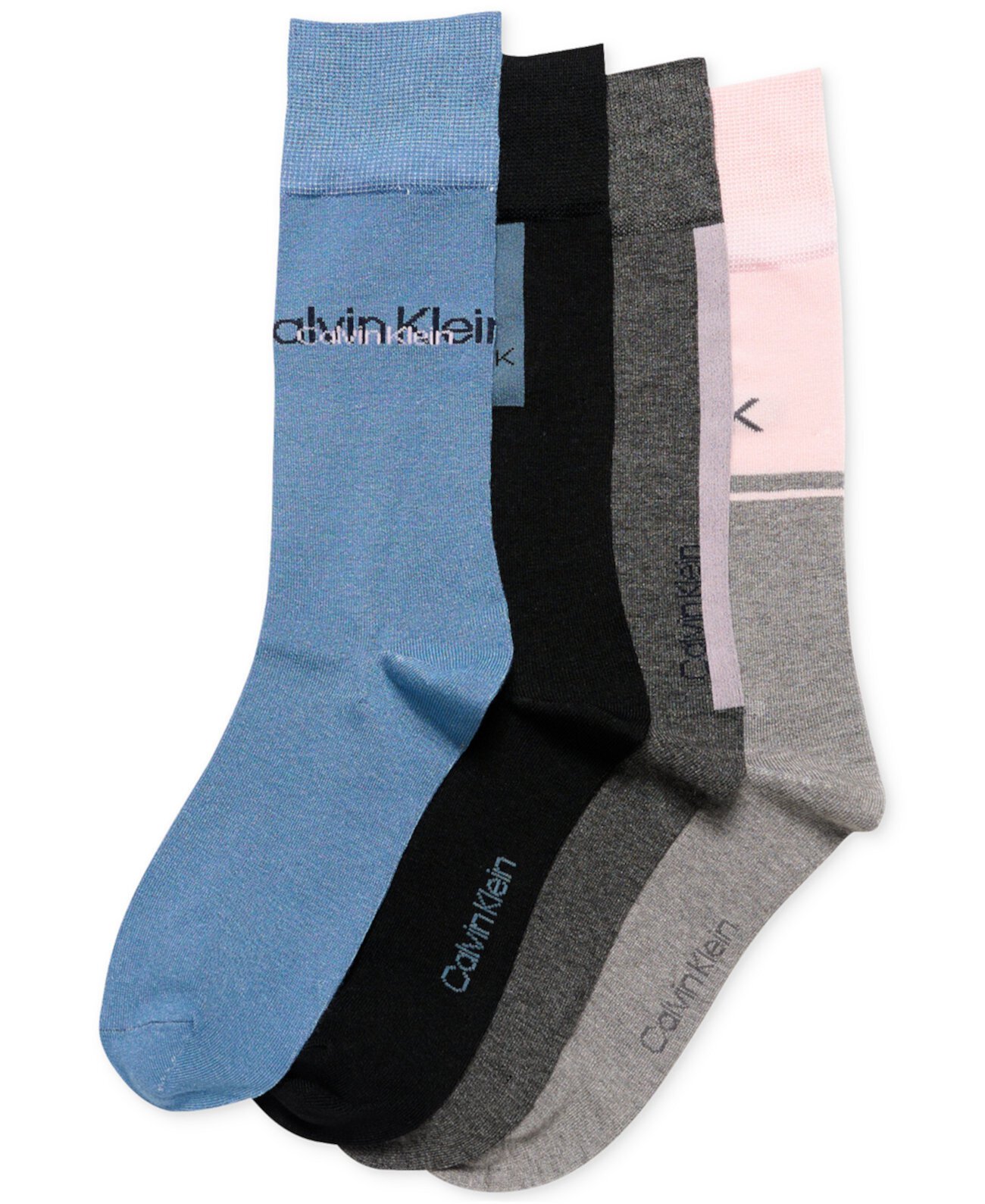 Мужские классические носки с мягкой подкладкой длиной до лодочки, разные узоры, упаковка из 4 шт. Calvin Klein