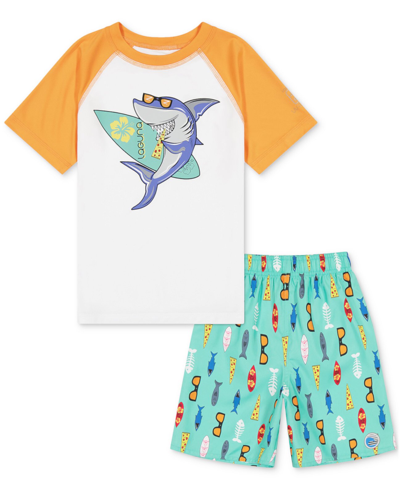 Доски для акул для маленьких мальчиков, 2 шт. Комплект купальника и плавок с принтом Laguna