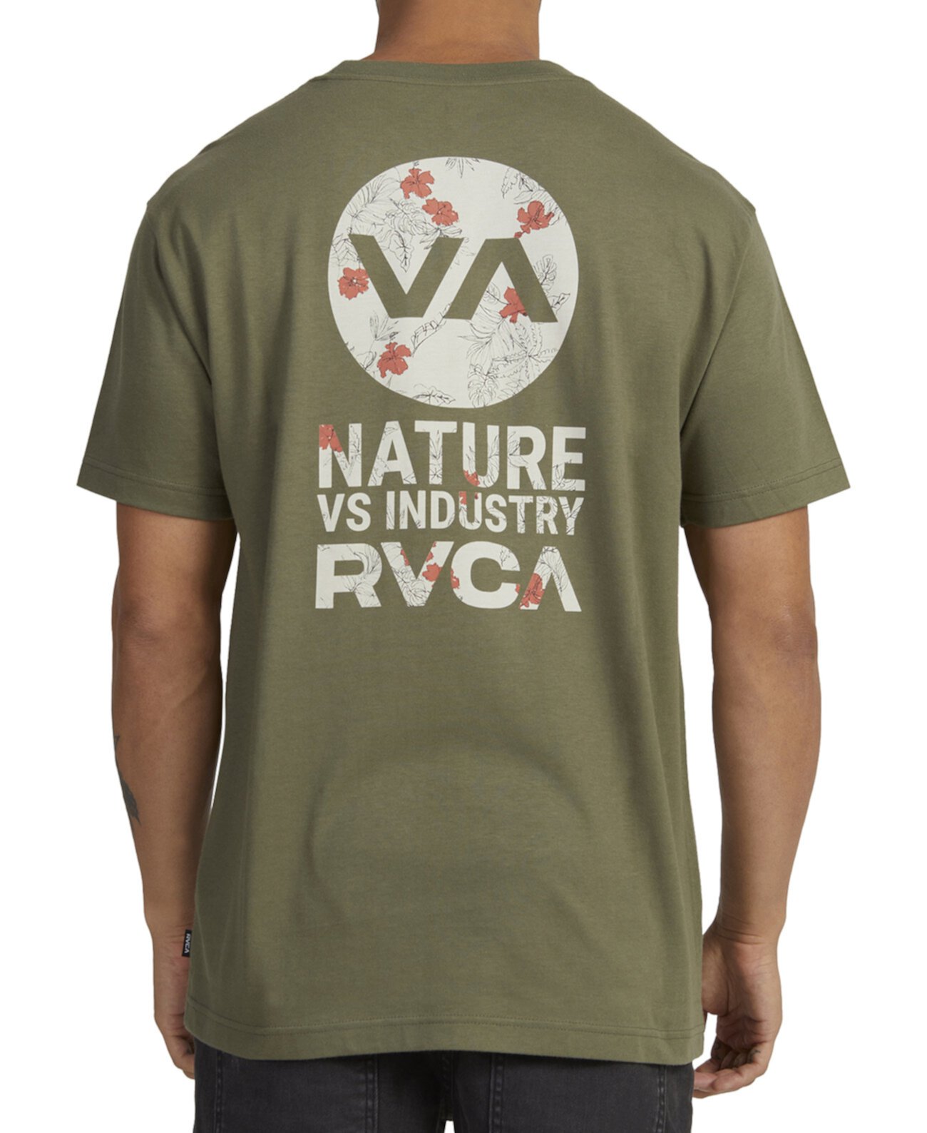 Мужская футболка с коротким рукавом с рисунком RVCA