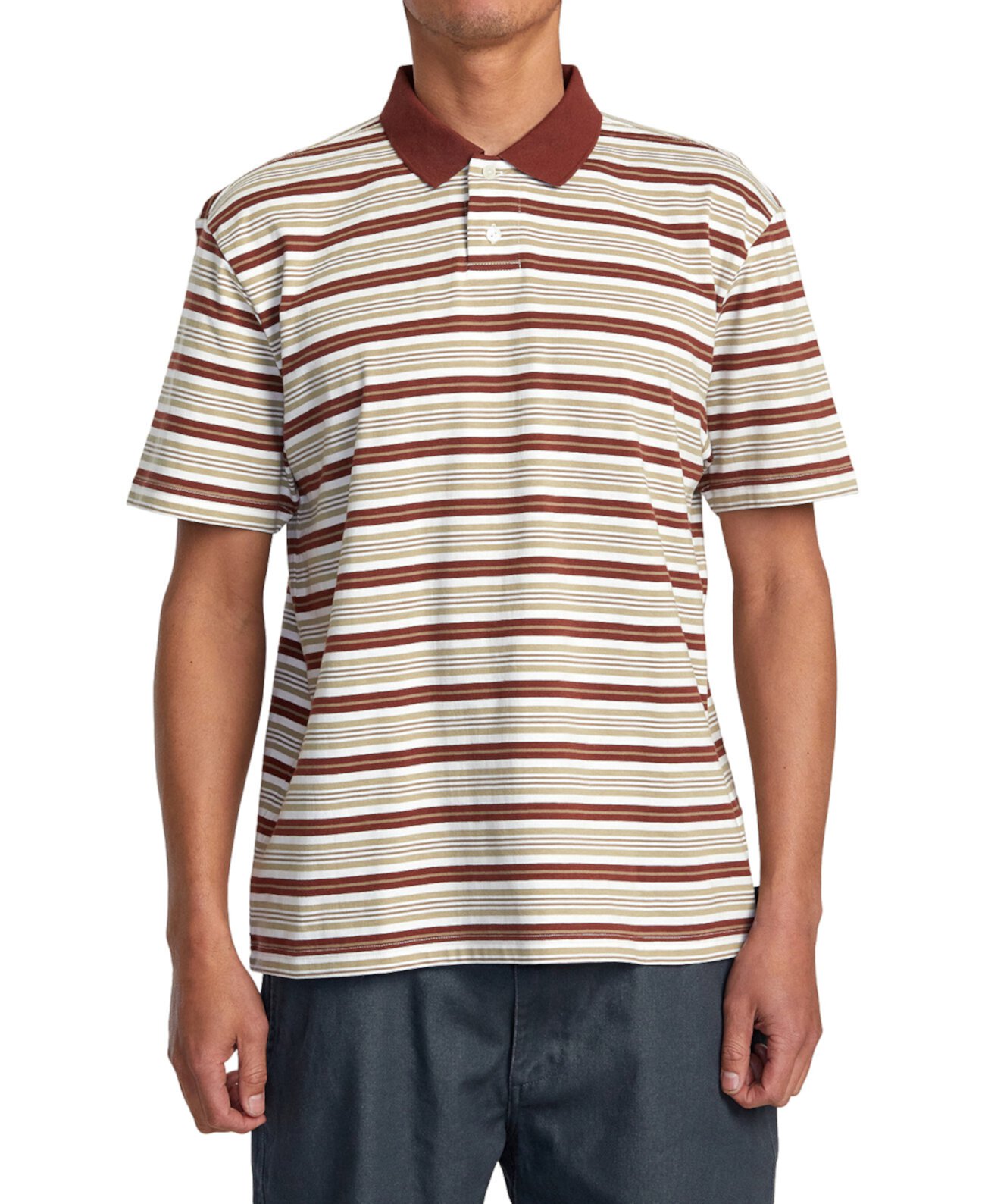 Мужская футболка-поло RVCA Stripe Short Sleeve RVCA