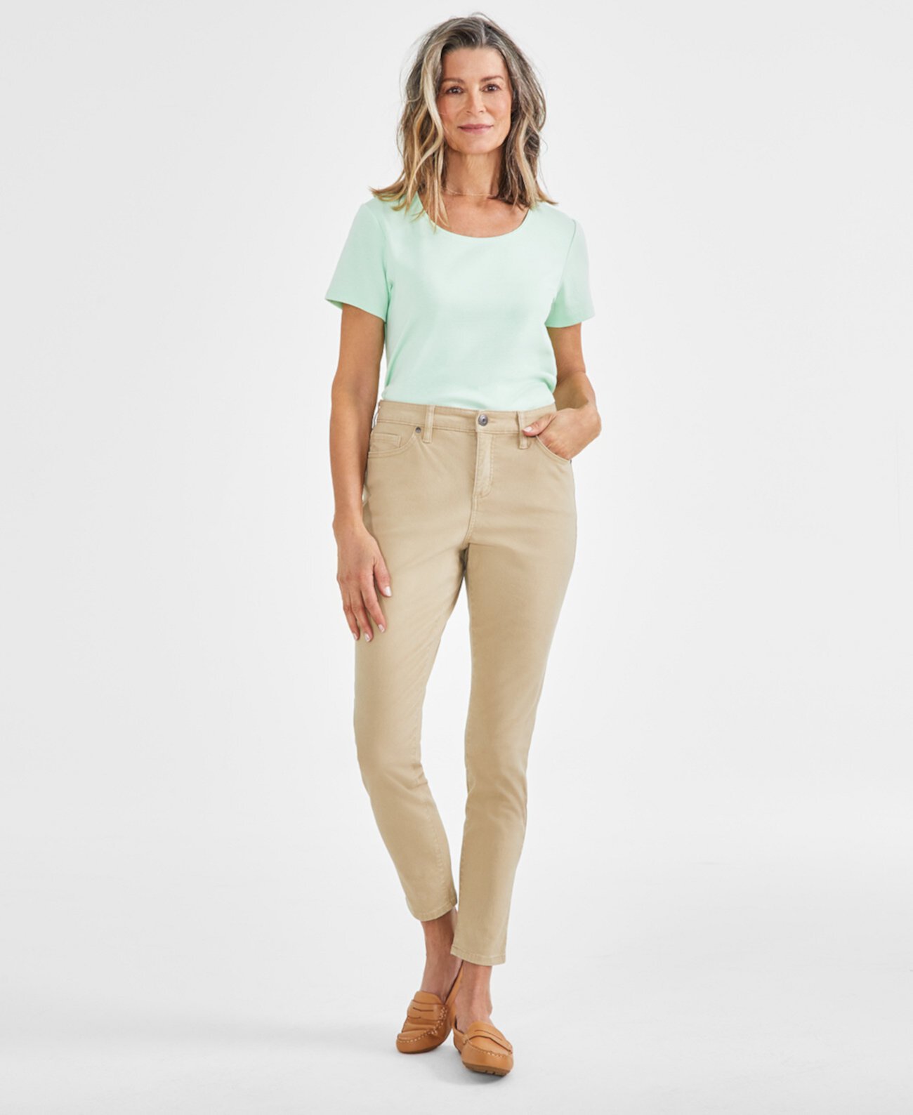 Женские джинсы скинни со средней посадкой и пышным кроем, созданные для Macy's Style & Co