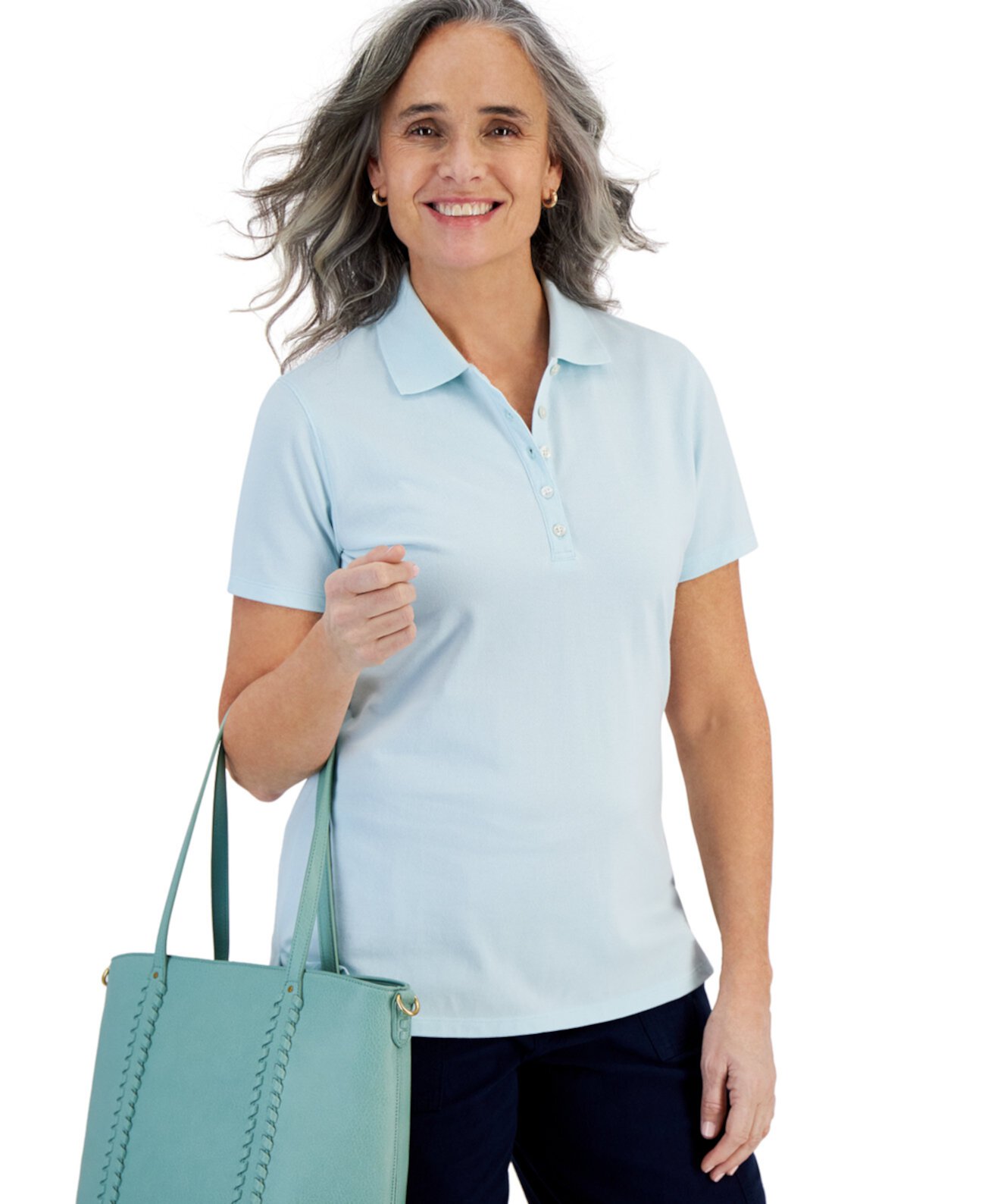 Women's Short-Sleeve Cotton Polo Shirt, Created for Macy's Style & Co