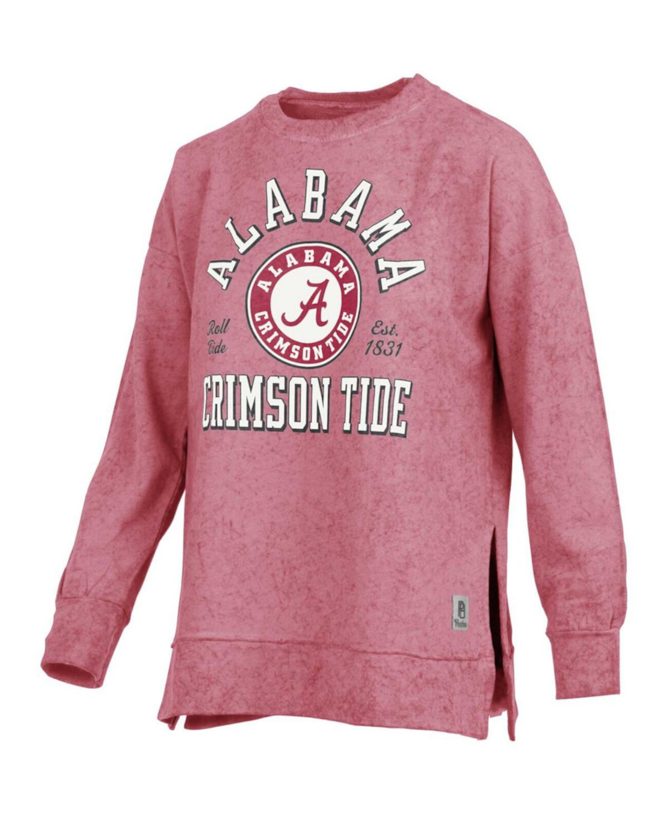 Женский пуловер-свитшот Crimson Alabama Crimson Tide Sun Washed Bishop Pressbox