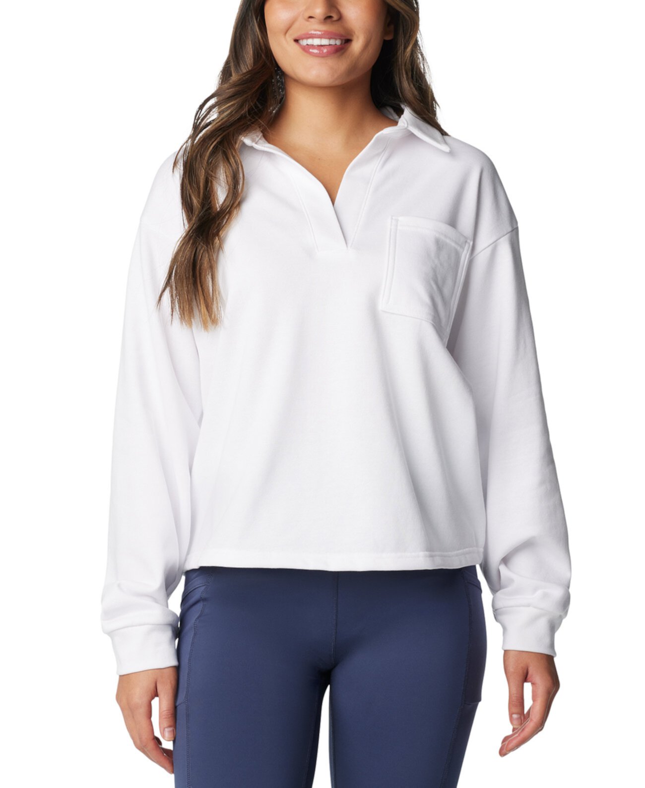 Women's Trek Collared Crew Long-Sleeve Top Columbia