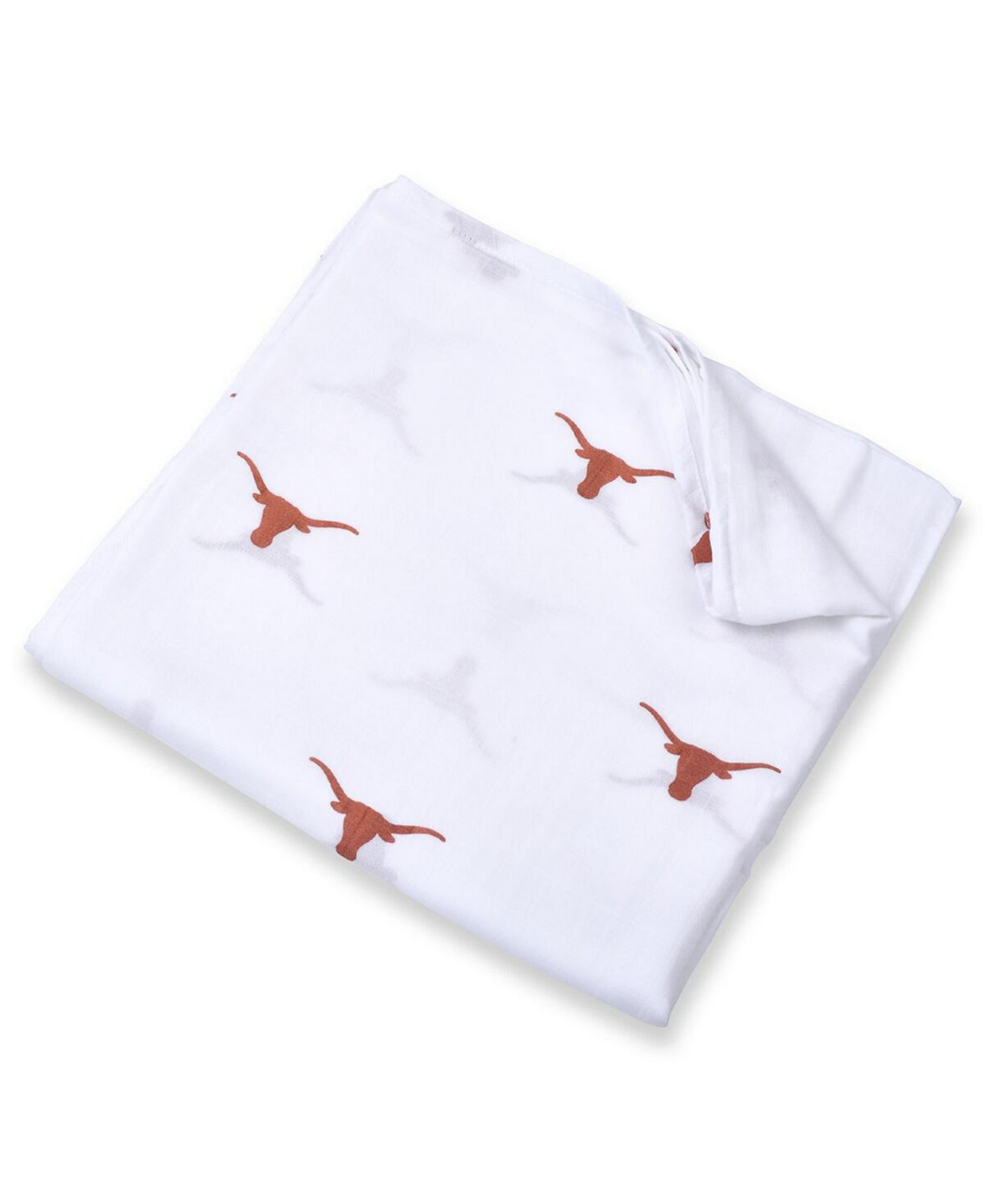 Муслиновое пеленальное одеяло с белыми техасскими лонгхорнами для мальчиков и девочек размером 47 x 47 дюймов Three Little Anchors