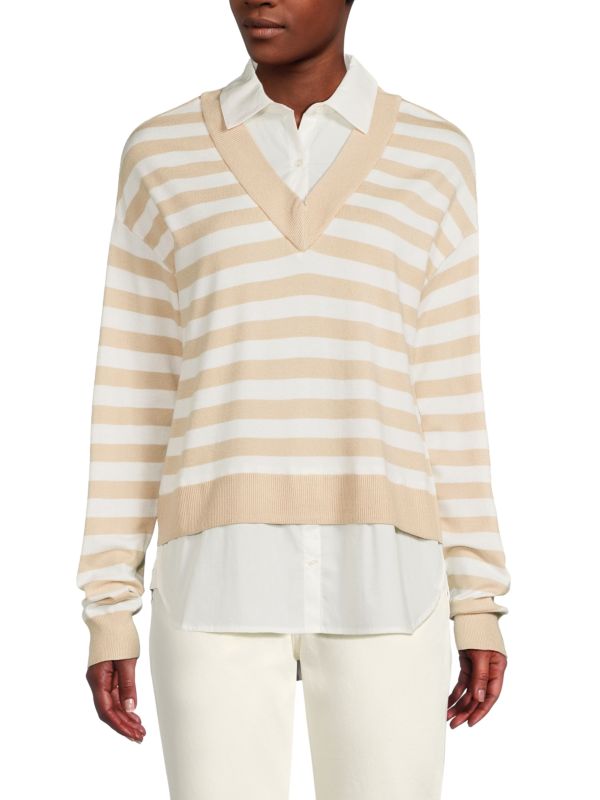 2-In-1 Layered Stripe Sweater ELLA rafaella