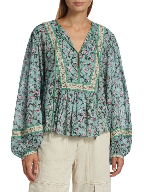 Крестьянская блузка Gayle с цветочным принтом ISABEL MARANT