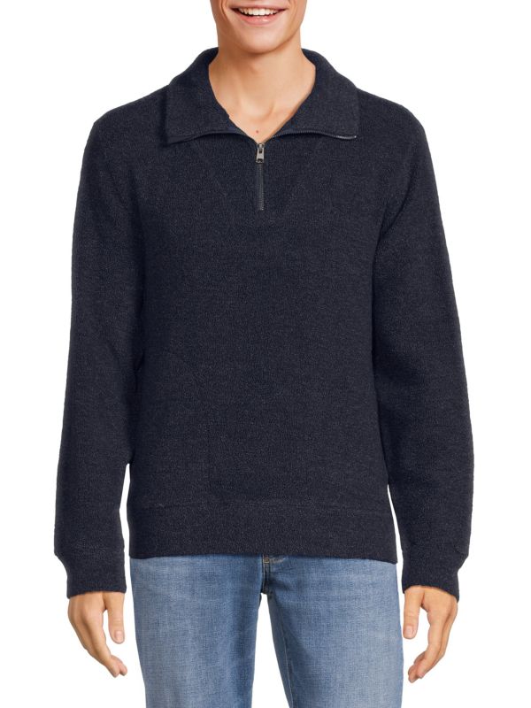 Пуловер на молнии из смеси натуральной шерсти френч терри Vince