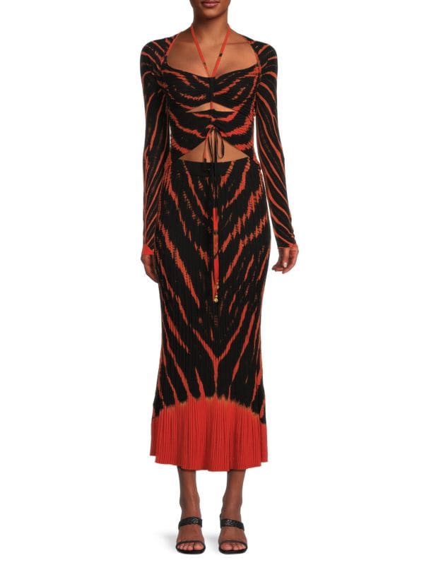Платье макси с вырезами в рубчик Mariama Altuzarra