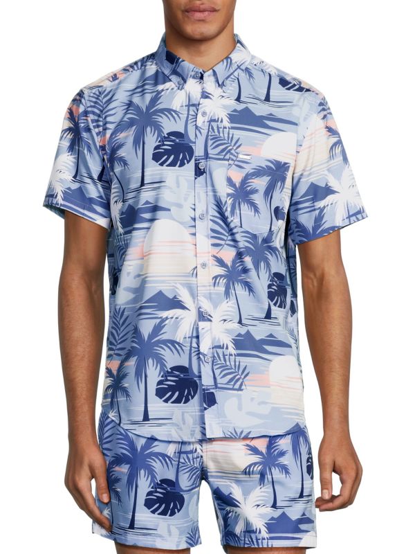 Рубашка с пальмовым принтом Vintage Summer