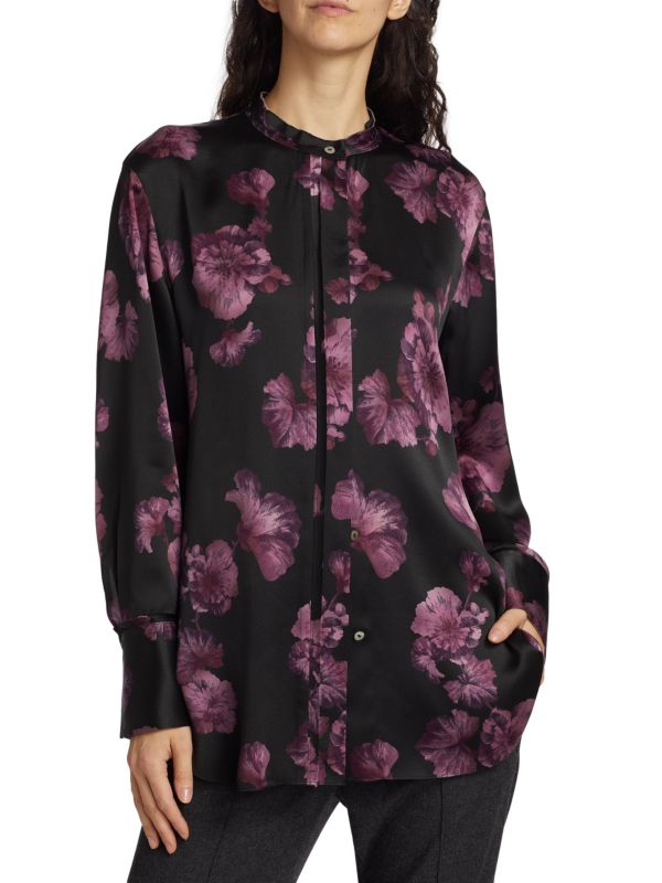 Атласная блузка с цветочным принтом Begonia Vince