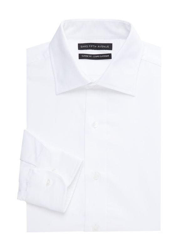Однотонная классическая рубашка Saks Fifth Avenue