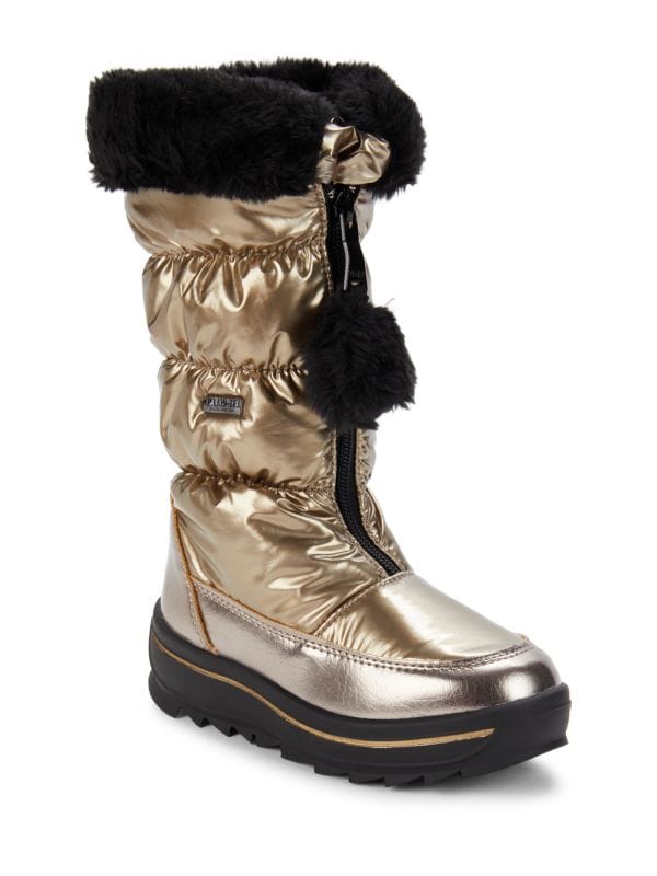 Girl's Toboggan Faux Fur Lined Metallic Boots Pajar