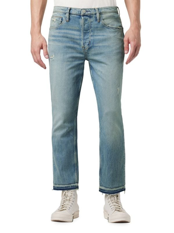Прямые джинсы с потертостями Hudson