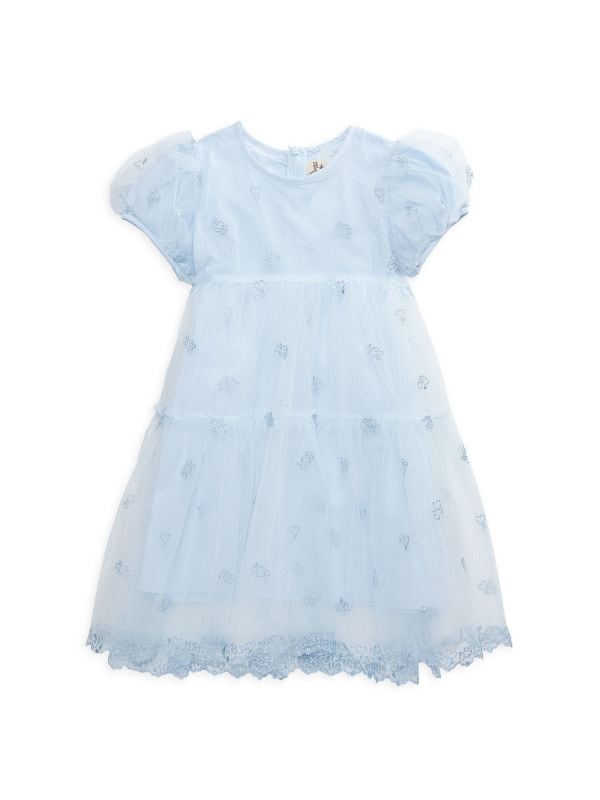 Сетчатое платье с вышивкой для маленькой девочки DOE A DEAR