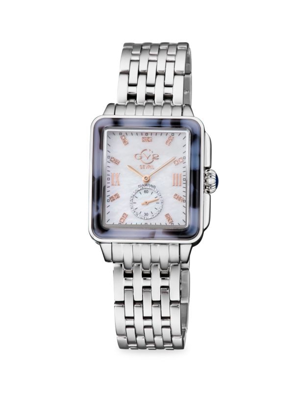 Часы Bari Tortoise, 30–34 мм, нержавеющая сталь и бриллиантовый браслет 1,1 TCW GV2