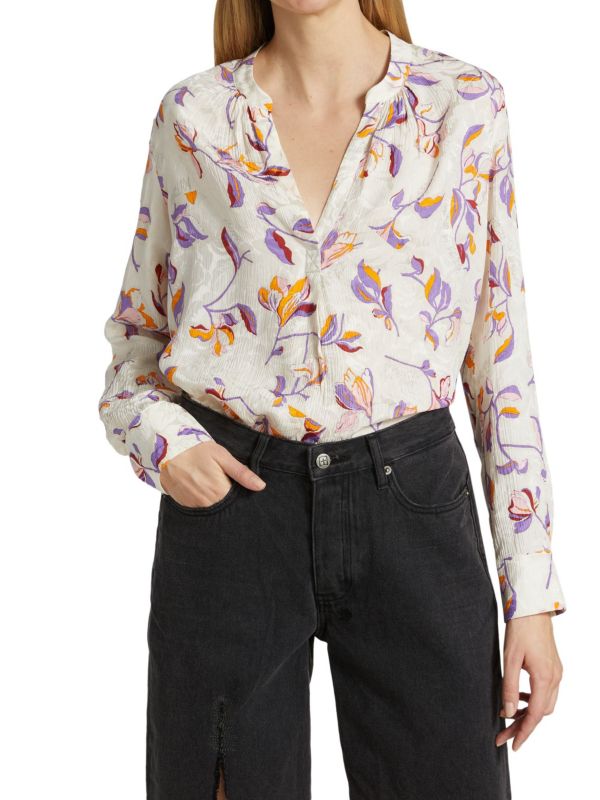Жаккардовая блузка с цветочным принтом Zadig & Voltaire