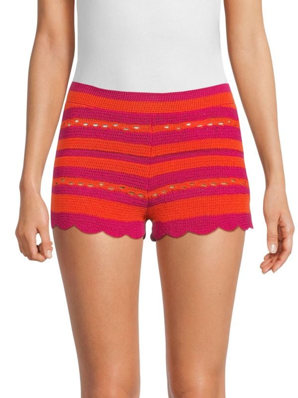 Striped Crochet Mini Shorts Sonia Rykiel
