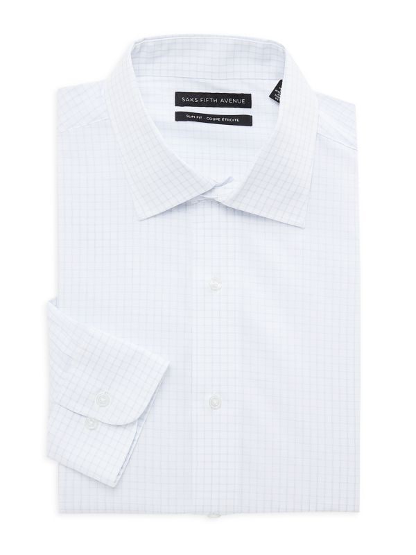 Классическая рубашка узкого кроя в клетку Saks Fifth Avenue