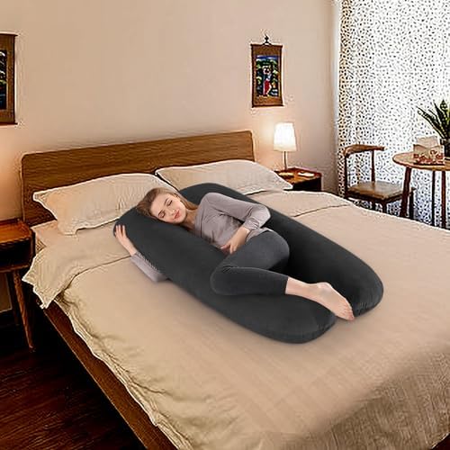 U-образная подушка для беременных, подушка для всего тела для беременных для сна, чтения, кормления грудью, просмотра телевизора, подушка для сна для беременных и для сна на боку со съемным чехлом (D) Azrian