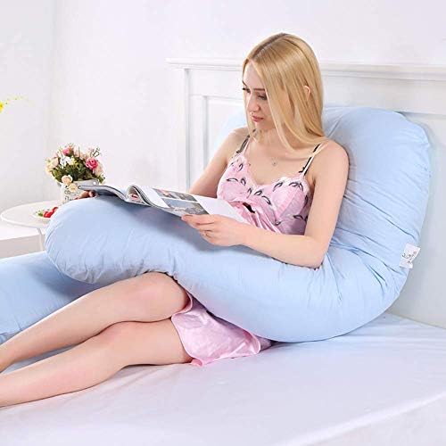 LCJD Pregnancy Pillows, Maternity Feeding Baby Pillow, Nursing Pillow, u-Shape Normal People Body Knee Foot Support Pillows with Zipped Pillow Case,F,80x145cmpillowcase LCJD
