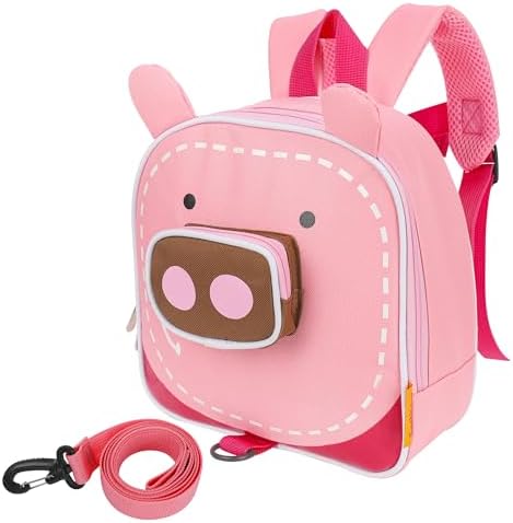 Toddler Backpack, Kids Backpack with Leash, Cute 3D Cartoon Preschool Kindergarten Backpacks (Piglet) Sylken