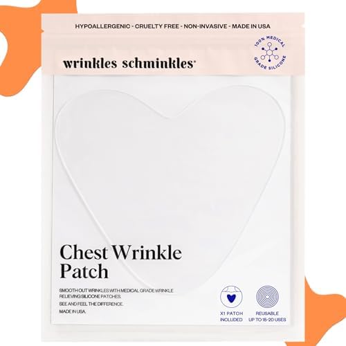 Пластырь против морщин на груди от морщин Schminkles — многоразовые силиконовые разглаживающие подушечки для декольте и тела, уменьшают морщины и растяжки, чувствительный состав, секрет сияющей кожи (1 упаковка) Wrinkles Schminkles