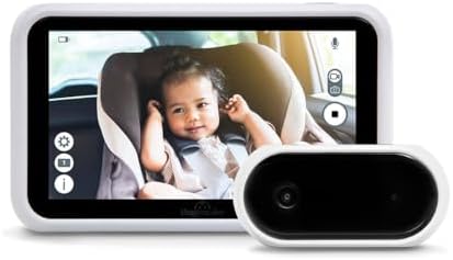 Радионяня Tiny Traveler — Tiny Basic Kit (TT002WA), белый цвет — Беспроводная автомобильная видеокамера со звуком, автоматическим ночным видением, HD 720p, 5-дюймовый сенсорный ЖК-монитор, для новорожденных Tiny Traveler