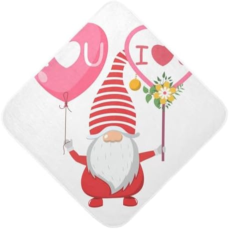 YETTASBIN Детское полотенце с гномом на День Святого Валентина, ультрамягкое впитывающее хлопковое детское банное полотенце с капюшоном для новорожденного мальчика, девочки, малыша, подарок для регистрации младенцев — 30 x 30 дюймов YETTASBIN