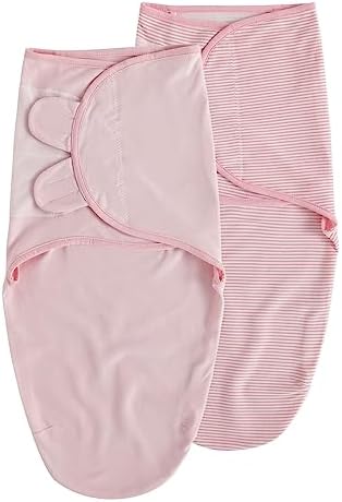 Soarwg Kids Baby Swaddle, Organic Baby Swaddles 0-3 Months, Swaddle Blanket, Swaddle Sack, Adjustable Newborn Infant Swaddle for Girl, Standard 100 by Oeko-TEX, Pink 2 Pack Small Soarwg Kids