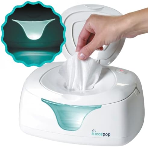 hiccapop Baby Wipe Warmer and Baby Wet Wipes Dispenser | Baby Wipes Warmer for Babies | Diaper Wipe Warmer with Changing Light | Newborn Essentials hiccapop