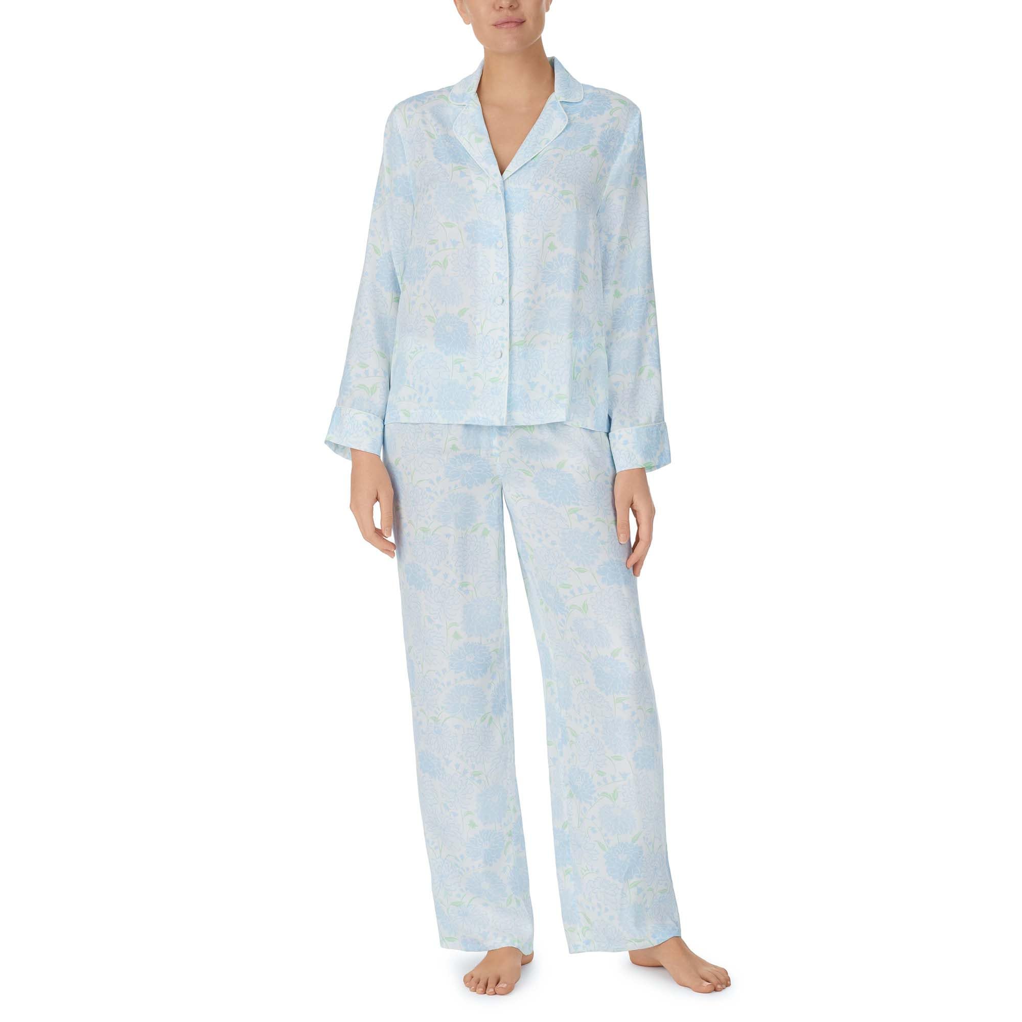 Charmuese Long Sleeve Long PJ Set Kate Spade New York